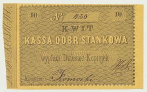 Zabór Rosyjski, Kassa Dóbr Stankowa, 10 kopiejek, nr. 430, podpis H-Czapskiego