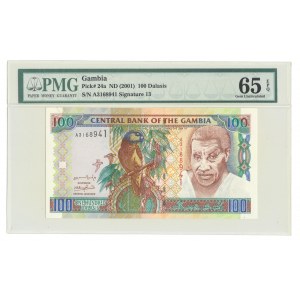 Gambia, 100 Dalasis 2001, ser. A, beautiful parrot
