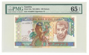 Gambia, 100 Dalasis 2001, ser. A, schöner Papagei