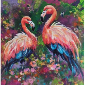 Magdalena Rochoń, Flamingos' colorful courtship, 2024