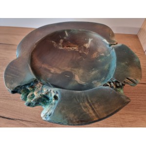 Danuta Richter, Brown-green-gold bowl, 2024