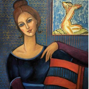 Krystyna Ruminkiewicz, Dialogue with Modigliani II, 2024