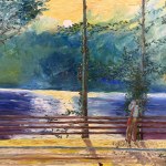 SANTORO, Landschaft mit einem See und Figuren - Santoro (1979)