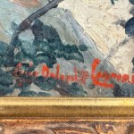 NEidentifikovaný podpis, Pergola na terase s výhľadom na záliv