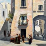 R.RAIOLA, View of villages with characters - R.Raiola