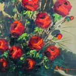 R.CARIGNANI, Bush of red roses - R. Carignani