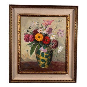 L.BERTOLINGRANDE, Váza s květinami - L. Bertolingrande