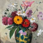 L.BERTOLINGRANDE, Vase avec fleurs - L. Bertolingrande