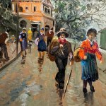 L.GIORDANO, Characters strolling in Naples - L. Giordano