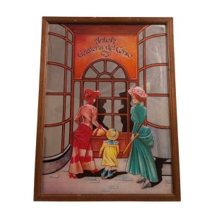 Advertising mirror for 'Antica Gelateria del Corso'