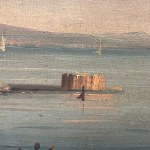 ANONIMO, paesaggio marino napoletano e Vesuvio