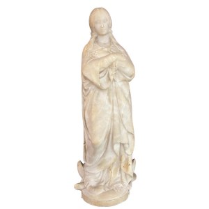 Scultura Vergine di marmo bianco