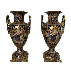 Paar Vasen Neoklassizistische Szenen