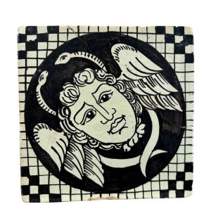 Decorated terracotta tile Medusa