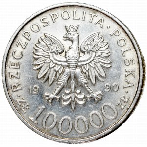 III Rzeczpospolita, DESTRUKT 100.000 złotych 1990 Solidarność