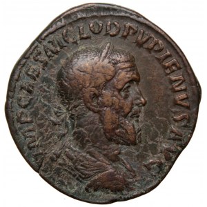 Roman Empire, Pupienus, Sestertius Concordia
