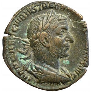 Roman Empire, Trebonian Gallus, Sestertius Salus