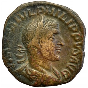 Roman Empire, Philip I, Sestertius Laetitia