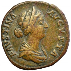 Roman Empire, Faustina minor, Sestertius Salus