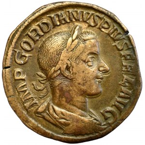 Roman Empire, Goridan III, Sestertius Apollo