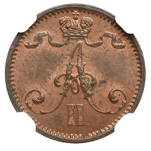 Rosyjska okupacja Finlandii, Aleksander II, 1 penni 1872 - NGC MS64 RB