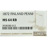 Rosyjska okupacja Finlandii, Aleksander II, 1 penni 1872 - NGC MS64 RB