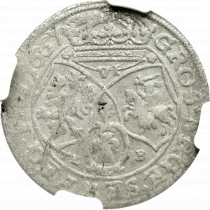 Jan II Kazimierz, Szóstak 1667, Kraków - NGC AU55