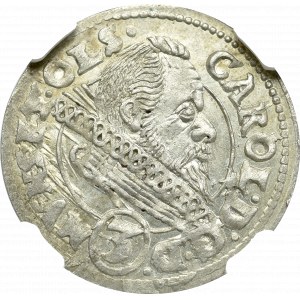 Śląsk, Karol II, 3 krajcary 1613, Oleśnica - NGC MS64