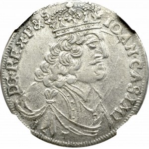 Jan II Kazimierz, Ort 1655, Kraków - nieopisany CASIMI-DG NGC AU55