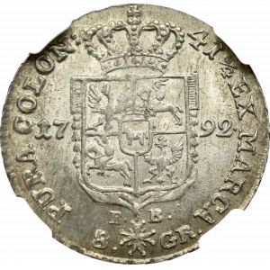 Stanisław August Poniatowski, Dwuzłotówka 1792 EB, Warszawa - NGC MS62