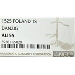 Zygmunt I Stary, Szeląg 1525, Gdańsk - NGC AU55 