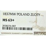  Zabór rosyjski, 15 kopiejek = 1 złoty 1837 MW, Warszawa - NGC MS63+ 