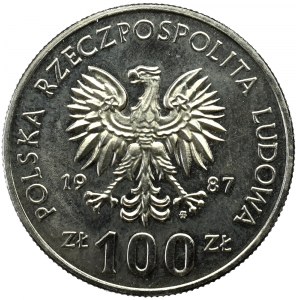 PRL, PRÓBA nikiel 100 złotych 1987 Mieszko I 