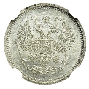 Rosja, Mikołaj II, 10 kopiejek 1907 ЭБ - NGC MS66