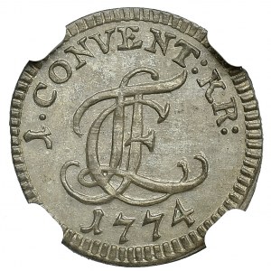 Germany, Earldom of Hohenlohe-Neuenstein-Öhringen, 2 1/2 kreuzer 1774 - NGC MS66