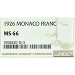 Monako, 1 frank 1926 - NGC MS66