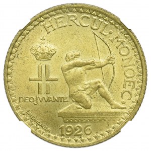 Monaco, 2 francs 1926 - NGC MS66