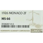 Monaco, 2 francs 1926 - NGC MS66
