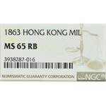 Chiny, Hong-Kong, 1 mil 1863 - NGC MS65 RB