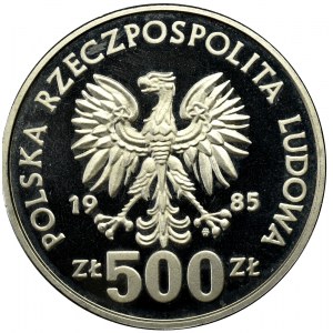 PRL, PRÓBA nikiel 500 złotych 1985 Przemysław II 
