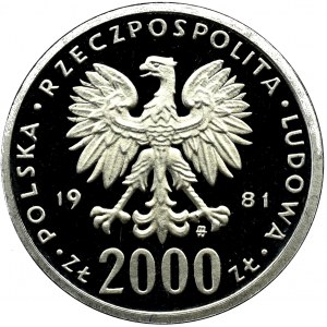 PRL, PRÓBA nikiel 2000 złotych 1981 Bolesław II Śmiały 