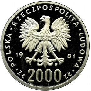 PRL, PRÓBA nikiel 2000 złotych 1981 Władysław I Herman 