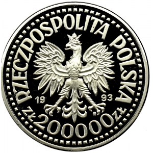 III Rzeczpospolita, 200 000 złotych 1993 Kazimierz IV Jagiellończyk PRÓBA nikiel