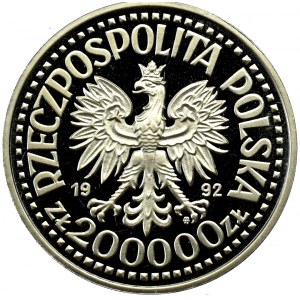 III Rzeczpospolita, 200 000 złotych 1992 Władysław III Warneńczyk PRÓBA nikiel