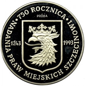III Rzeczpospolita, 200 000 złotych 1993 750 Rocznica Nadania Praw Miejskich Szczecinowi PRÓBA nikiel