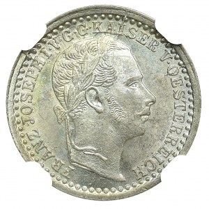 Austria, Franciszek Józef, 5 krajcarów 1863 Wiedeń - NGC MS66