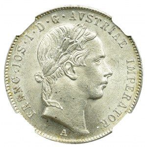 Austria, Franciszek Józef, 20 krajcarów 1853 Wiedeń - NGC MS66