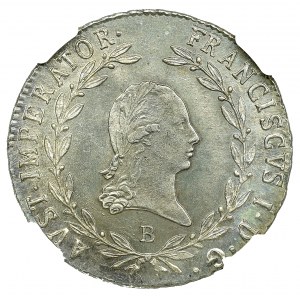 Austria, Franciszek I, 20 krajcarów 1818 Kremnica - NGC MS65