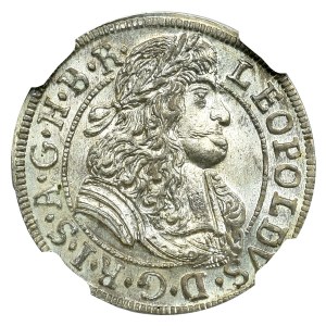 Austria, Leopold I, 3 krajcary 1689 Hall - NGC MS66