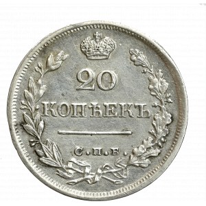 Rosja, Aleksander I, 20 kopiejek 1824 СПБ-ПД 